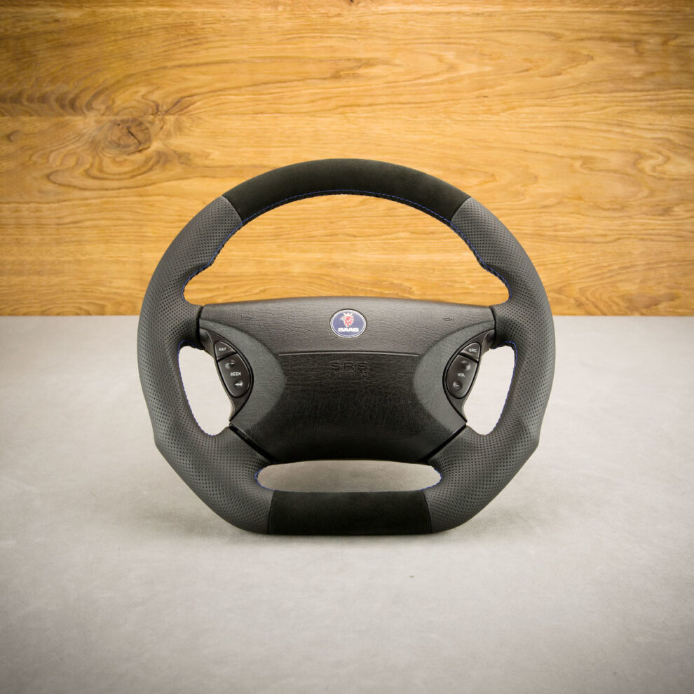 Modyfikacja i obszycie kierownicy Saab 9-5 Aero BJ. 2001