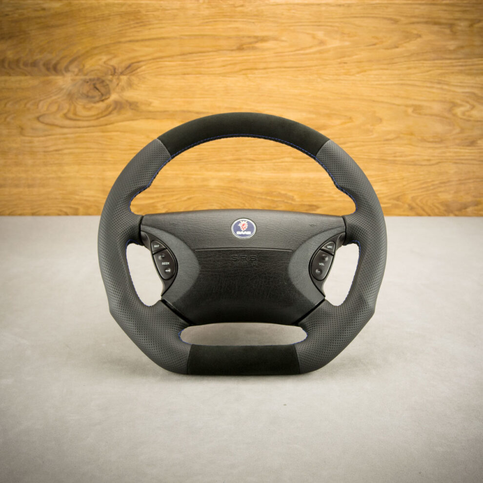 Modyfikacja i obszycie kierownicy Saab 9-5 Aero BJ. 2001