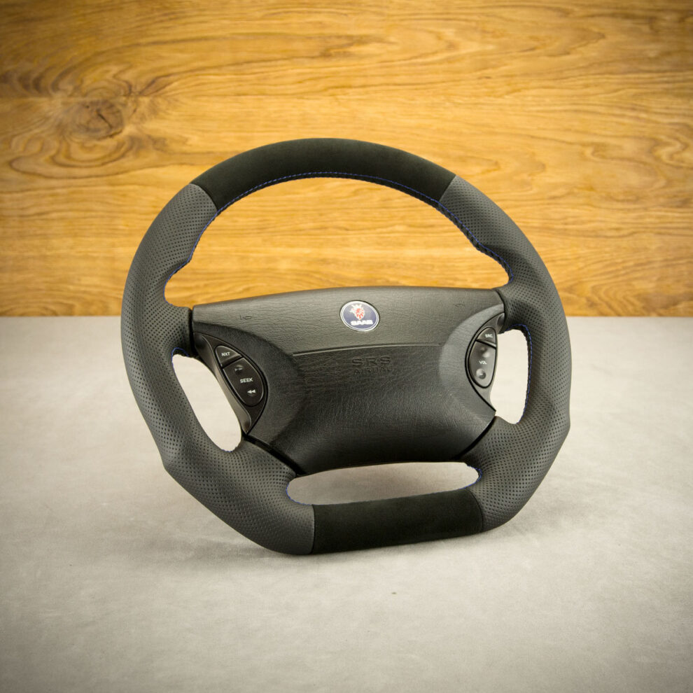 Modyfikacja i obszycie kierownicy Saab 9-5 Aero BJ. 2001