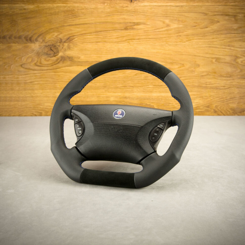 Modyfikacja i obszycie kierownicy Saab 9-5 Aero BJ. 2001