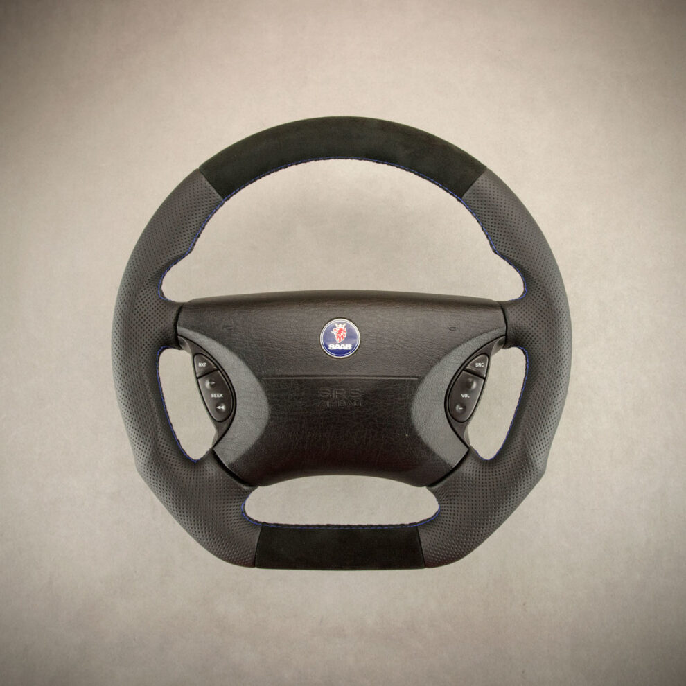 Modyfikacja i obszycie kierownicy Saab 9-5 Aero BJ. 2001