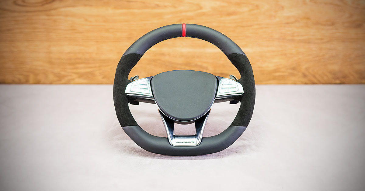 Obszycie kierownicy Mercedes-Benz S63 AMG W222 Obszycie kierownicy Mercedes-Benz S63 AMG W222