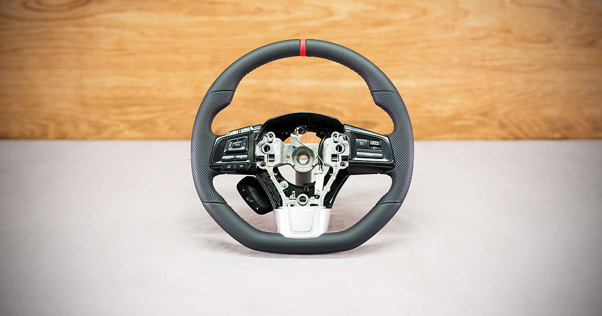 Obszycie kierownicy Subaru WRX Obszycie kierownicy Subaru WRX