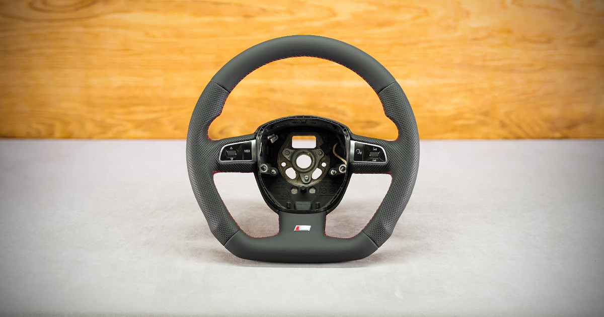 Modyfikacja i obszycie kierownicy Audi Q5 Modyfikacja i obszycie kierownicy Audi Q5